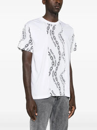 Versace Jeans Couture White Mens Graphic Chain-Print T-Shirt