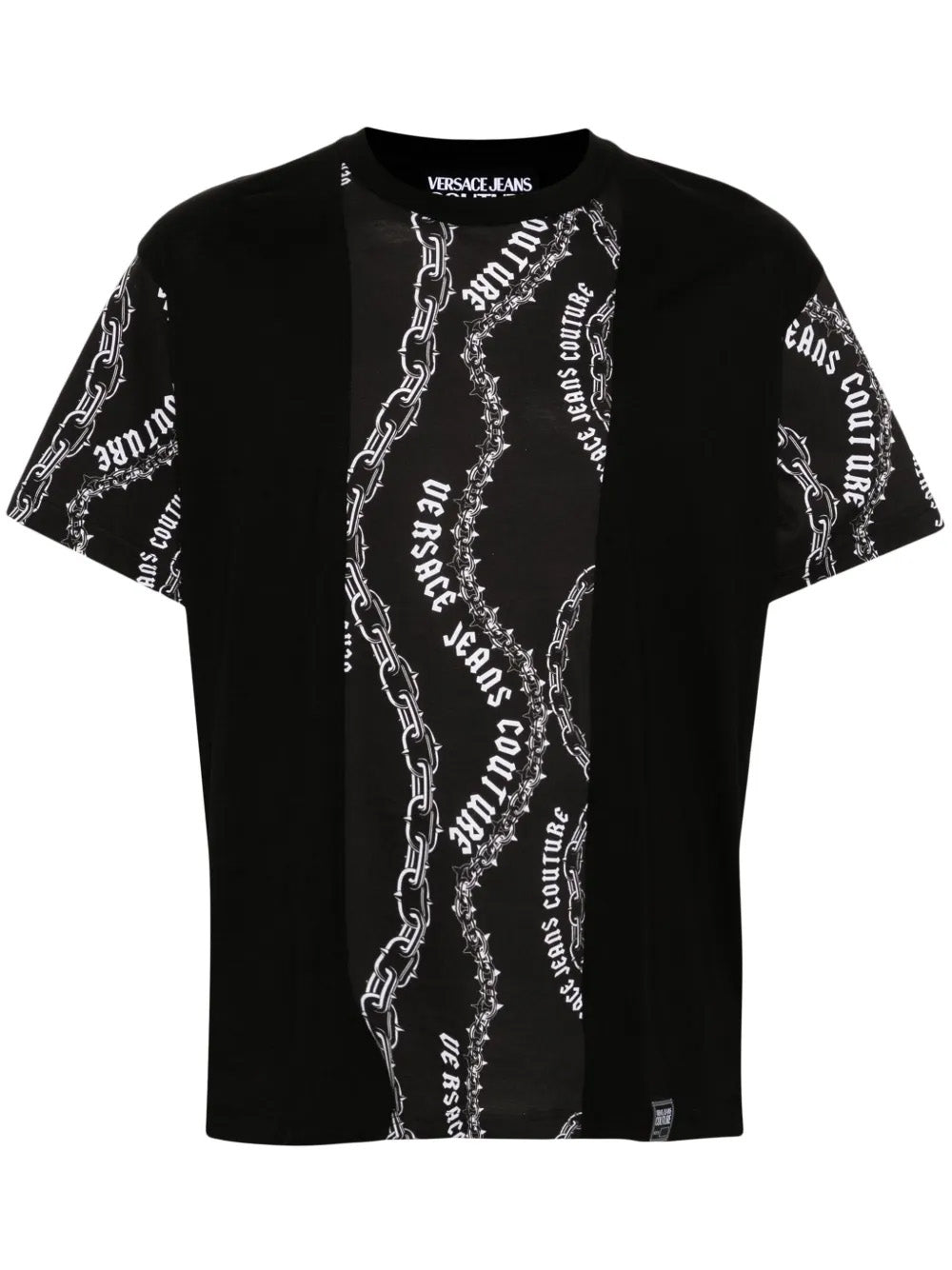 Versace Jeans Couture Black Mens Graphic Chain Print T-Shirt