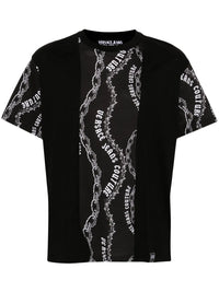 Versace Jeans Couture Black Mens Graphic Chain Print T-Shirt