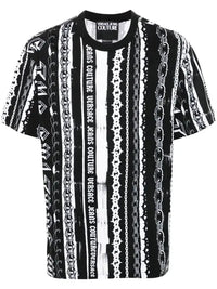 Versace Jeans Couture Black/White Mens Baroque Chain Print Panel T-Shirt