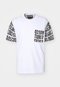 Versace Jeans Couture White Mens Monochrome All-Over Graphic T-Shirt