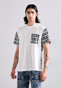 Versace Jeans Couture White Mens Monochrome All-Over Graphic T-Shirt