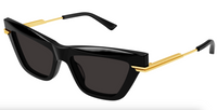 Bottega Veneta BV1241S-001 Black Cat-Eye Sunglasses Gold