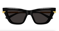 Bottega Veneta BV1241S-001 Black Cat-Eye Sunglasses Gold