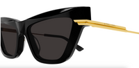 Bottega Veneta BV1241S-001 Black Cat-Eye Sunglasses Gold