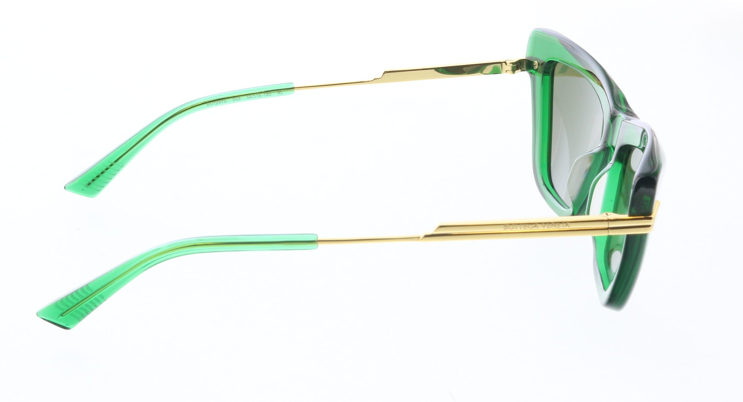 Bottega Veneta BV1241S-003 Green Cat-Eye Sunglasses Gold