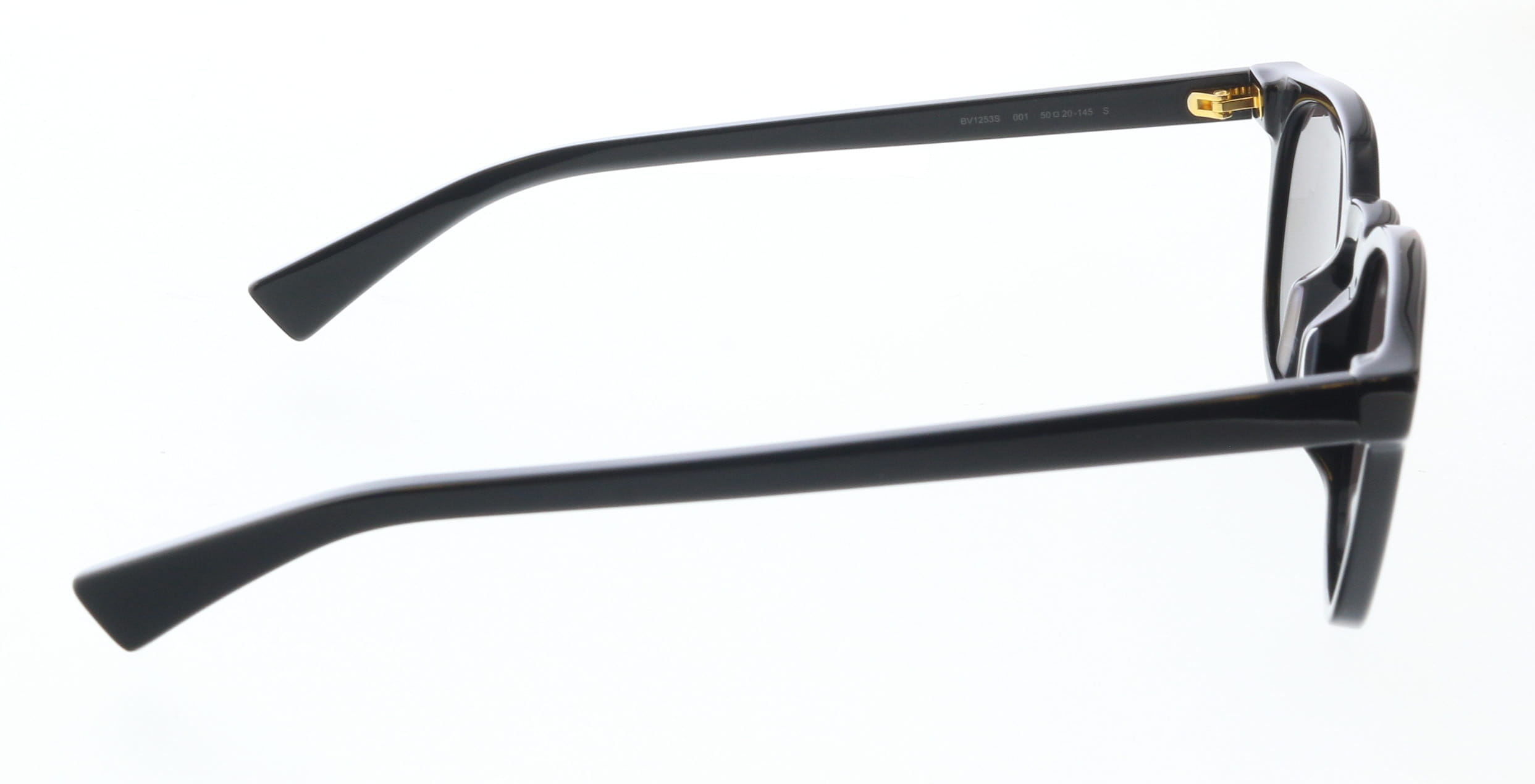 Bottega Veneta BV1253S-001 Black Round Sunglasses Gold