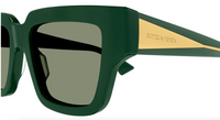 Bottega Veneta BV1276S-003 Luxury Green Square Sunglasses – Bold