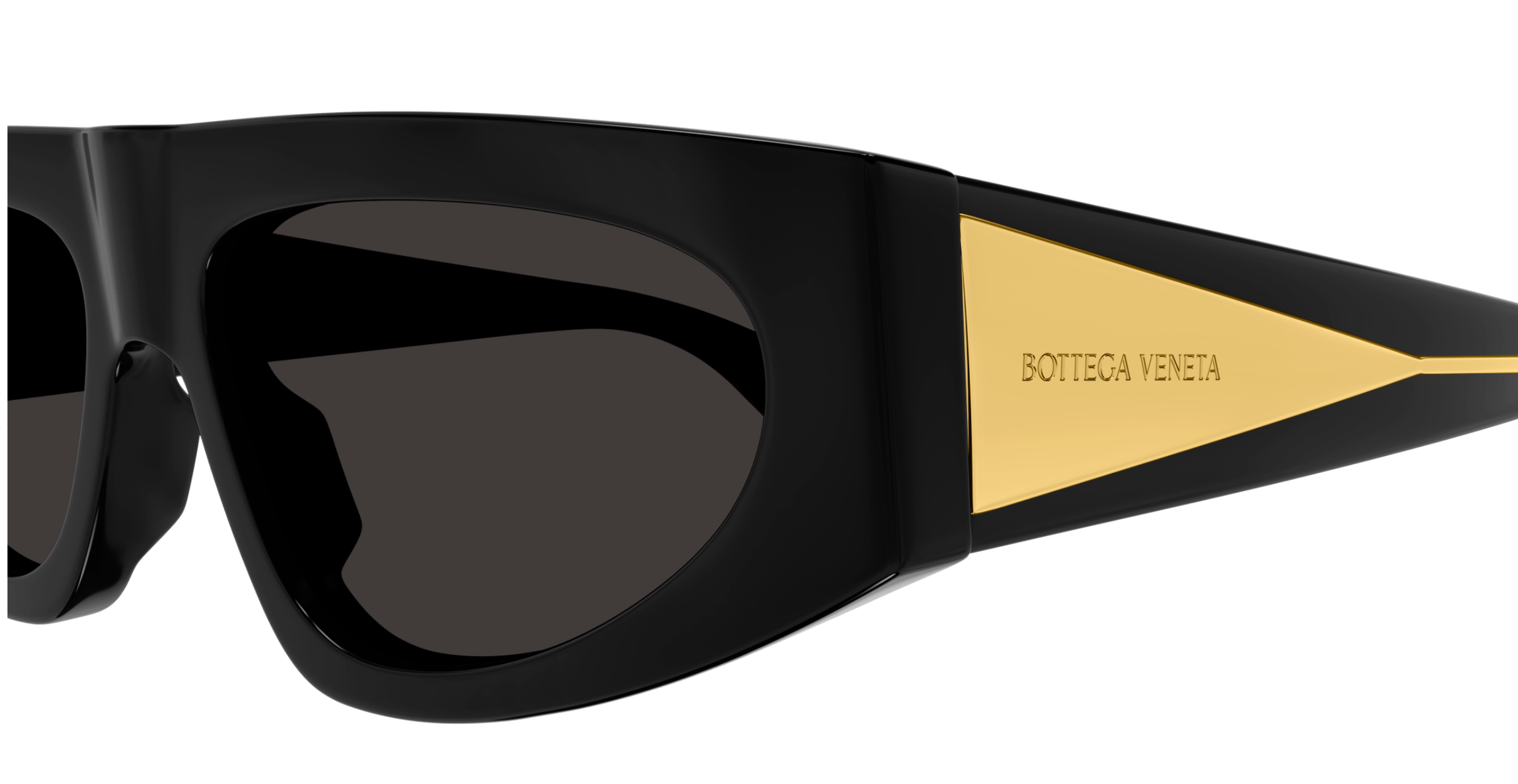 Bottega Veneta BV1277S-001 Bold Black Shield Sunglasses –