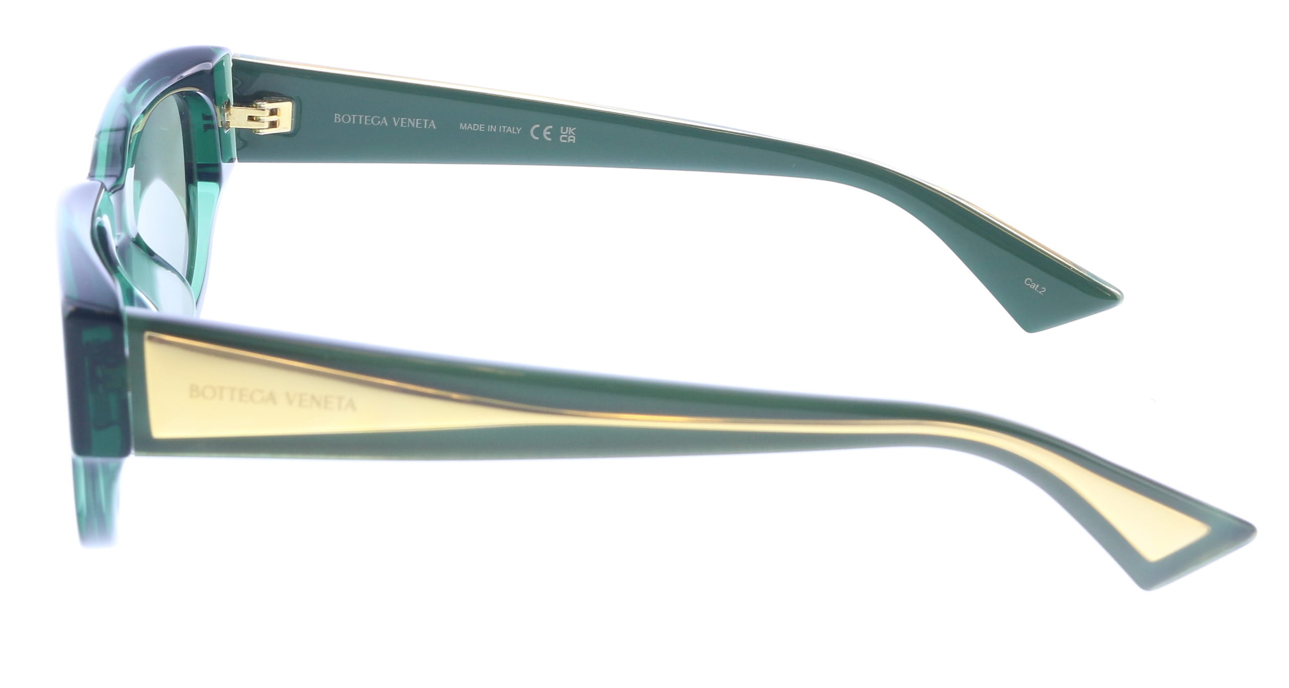 Bottega Veneta BV1278SA-003 Green Sculpted Cat-Eye Sunglasses