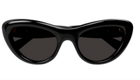 Bottega Veneta BV1282S-001 Black Oval Cat-Eye Sunglasses