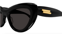 Bottega Veneta BV1282S-001 Black Oval Cat-Eye Sunglasses