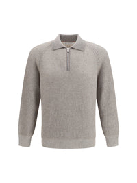 BRUNELLO CUCINELLI Brunello Cucinelli Men Cashmere Milano Stitch Polo Sweater With Zip