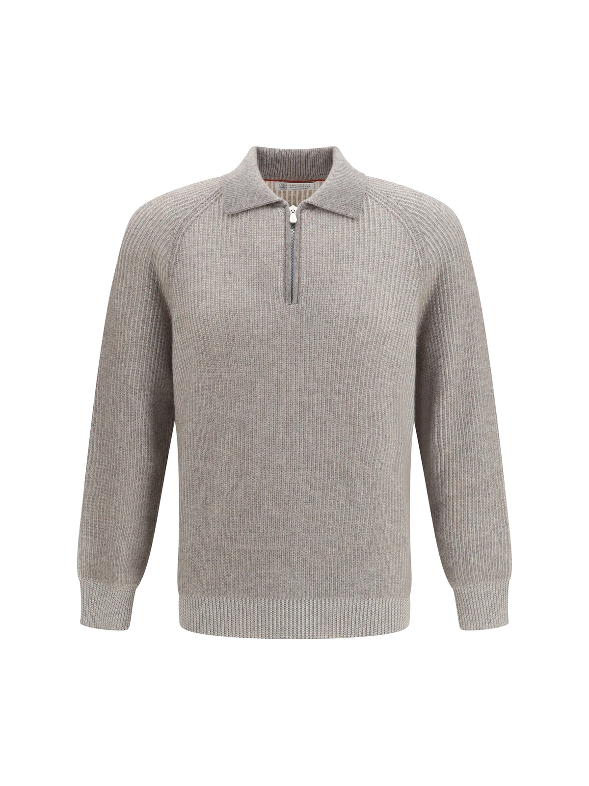 BRUNELLO CUCINELLI Brunello Cucinelli Men Cashmere Milano Stitch Polo Sweater With Zip