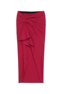Givenchy Long Ruffled Skirt_Red Cherry