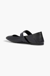 Valentino Garavani Vlogo Locker Square-Toe Mary-Jane Patent Ballerina In Black