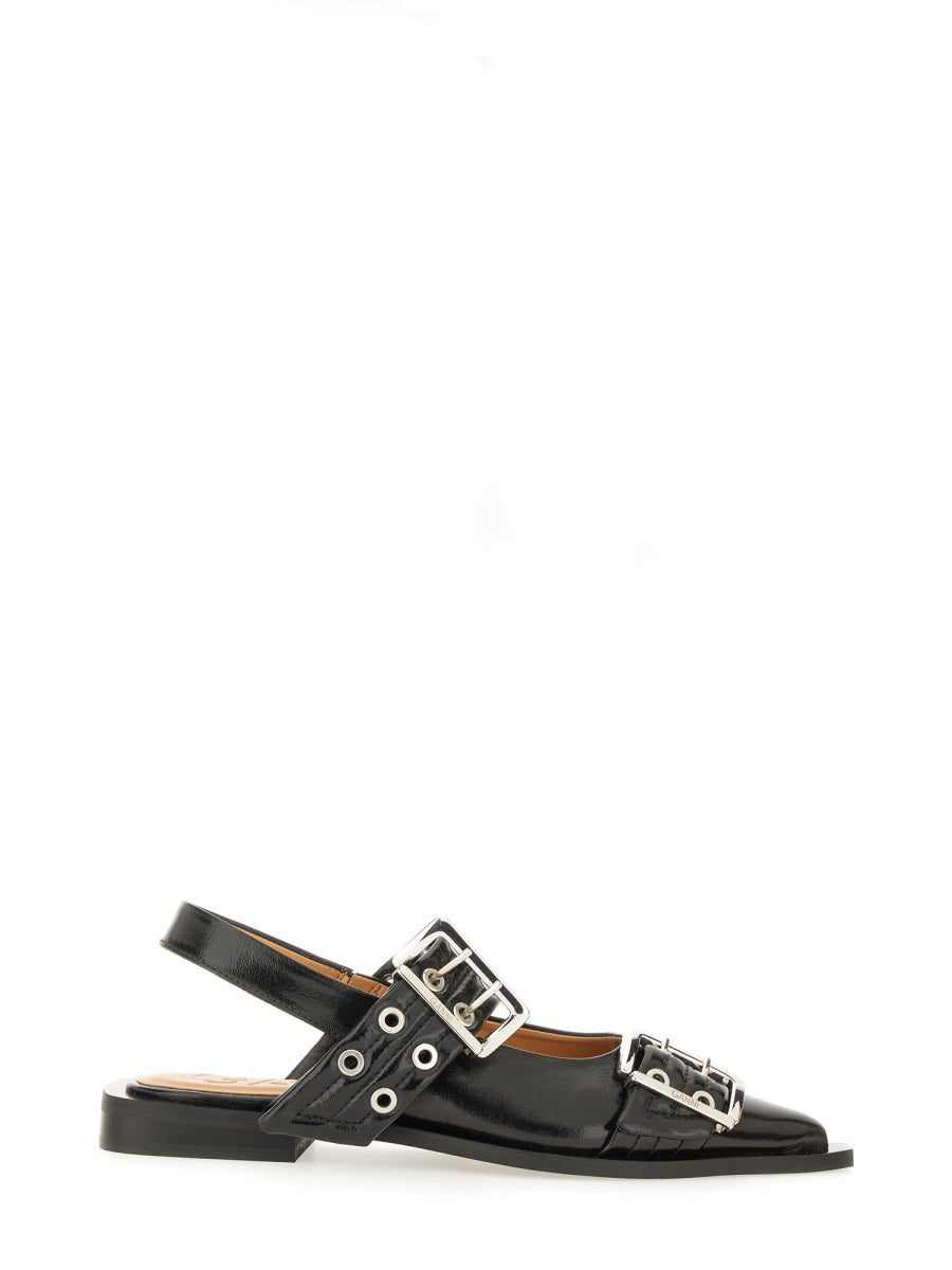 Ganni Women Ballerina Con Fibbia