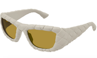 Bottega Veneta BV1303S-006 Intrecciato Sculpted White Sunglasses