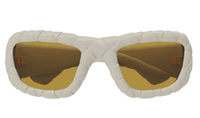 Bottega Veneta BV1303S-006 Intrecciato Sculpted White Sunglasses