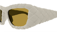 Bottega Veneta BV1303S-006 Intrecciato Sculpted White Sunglasses