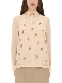 Fendi Women Embroidered Georgette Top