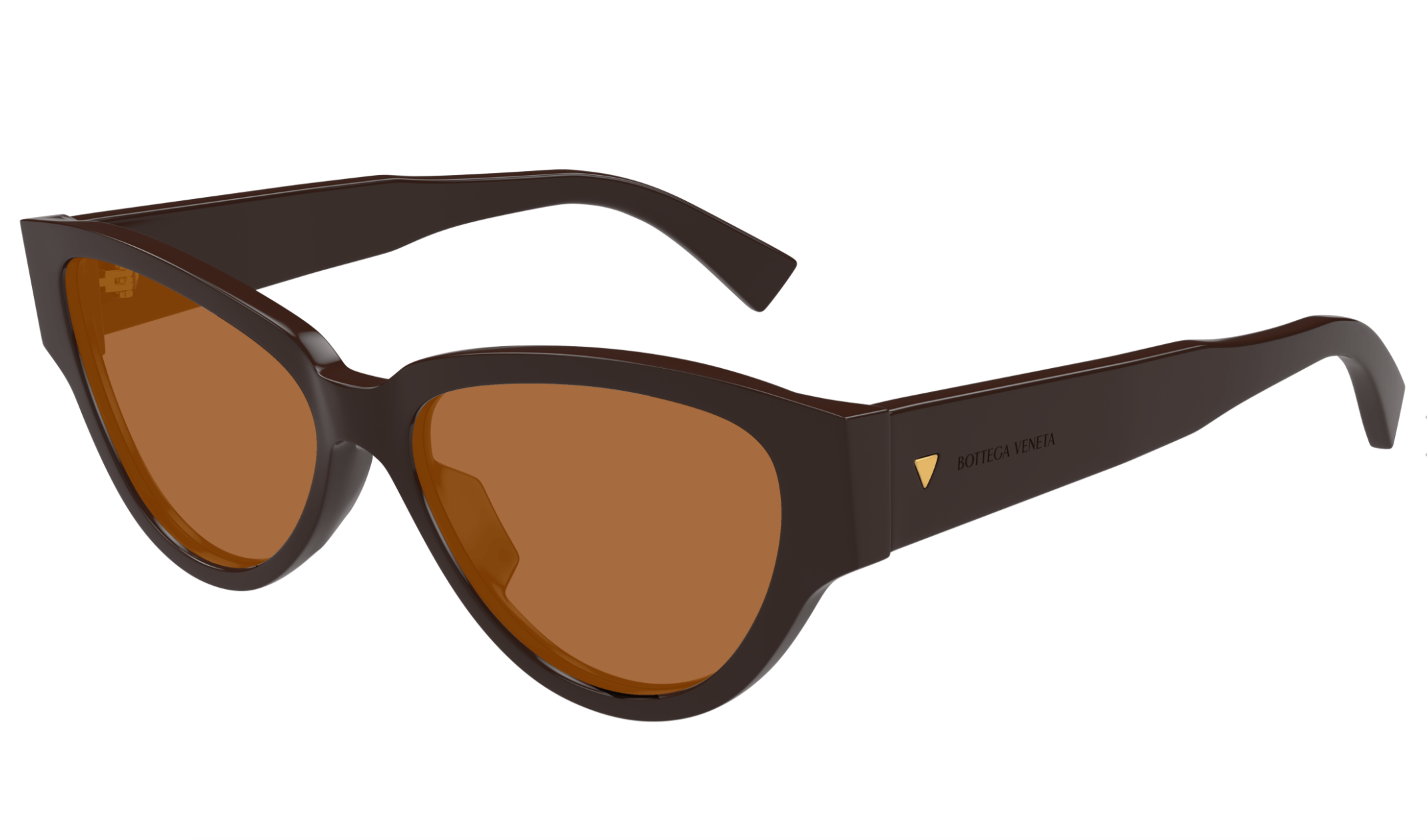 Bottega Veneta BV1319S-003 Glossy Brown Cat-Eye Sunglasses