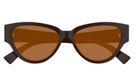 Bottega Veneta BV1319S-003 Glossy Brown Cat-Eye Sunglasses