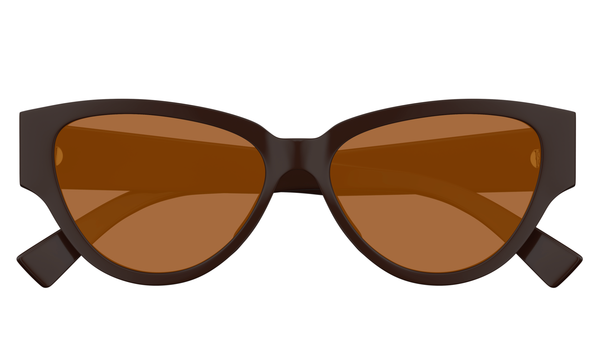 Bottega Veneta BV1319S-003 Glossy Brown Cat-Eye Sunglasses