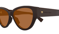 Bottega Veneta BV1319S-003 Glossy Brown Cat-Eye Sunglasses