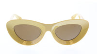 Bottega Veneta BV1325S-002 Vintage-Inspired Yellow Cat-Eye