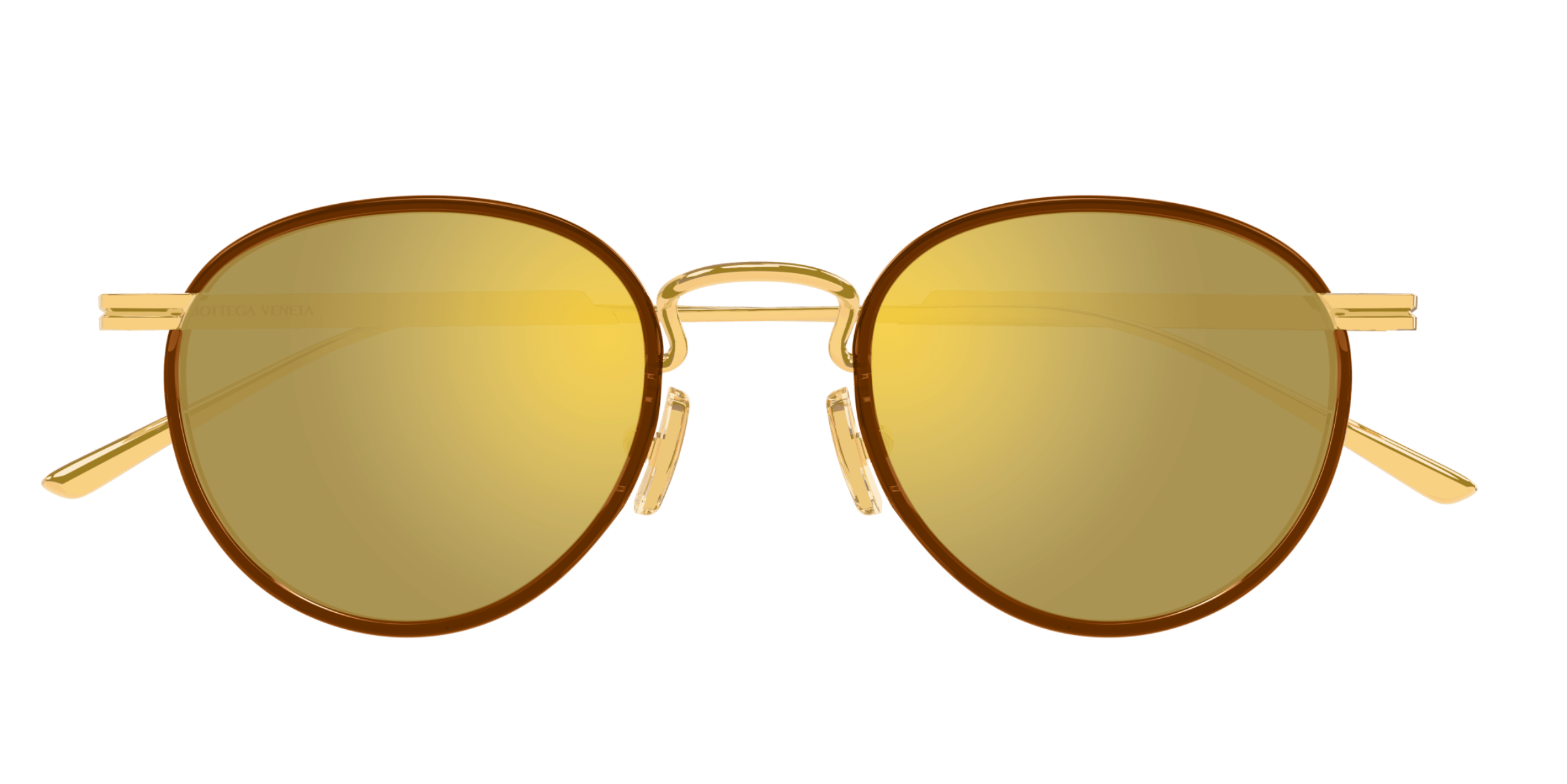 Bottega Veneta BV1389S-004 Round Gold Sunglasses