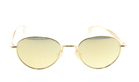 Bottega Veneta BV1396S-002 Gold Round Sunglasses Mirrored