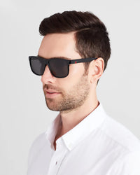 Gucci GG0010S-001 Matte Black Square Sunglasses with Signature Web Stripe