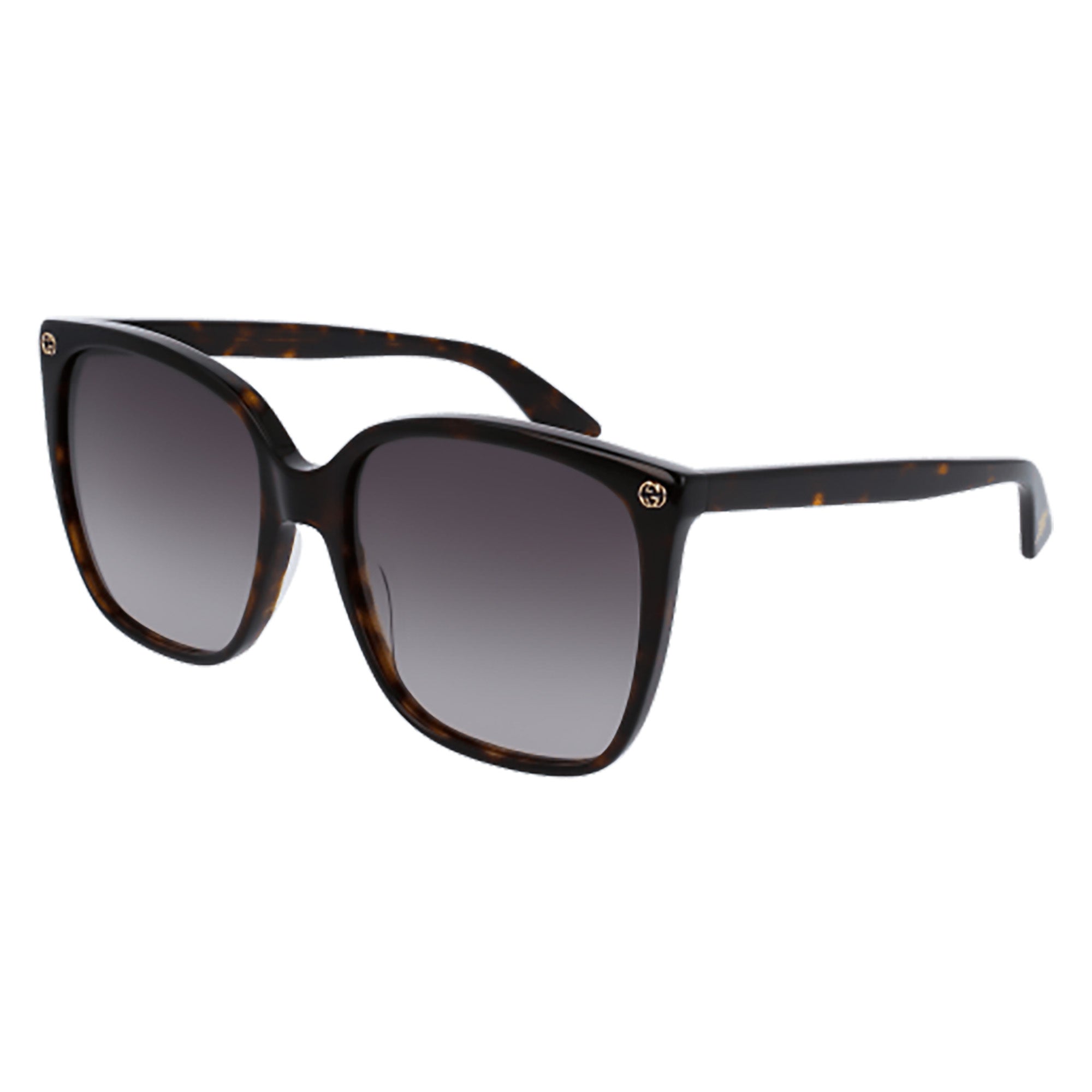 Gucci GG0022S-003 Oversized Havana Square Sunglasses with Gradient Lenses