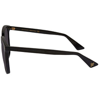 Gucci GG0024S-001 Chic Black Cat-Eye Shades with Gold Rivet Detail