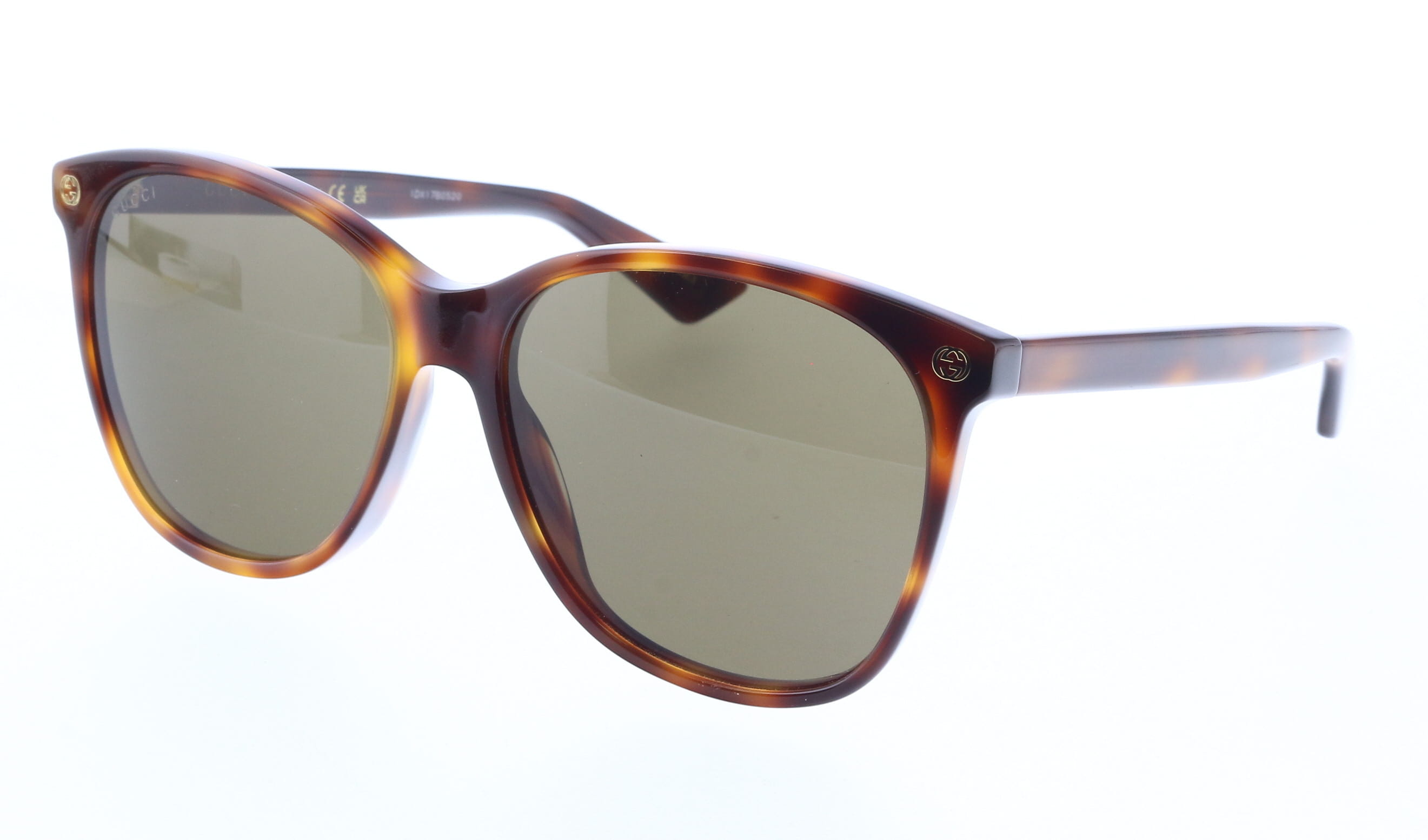 Gucci GG0024S-002 Havana Brown Oversized Cat-Eye Sunglasses