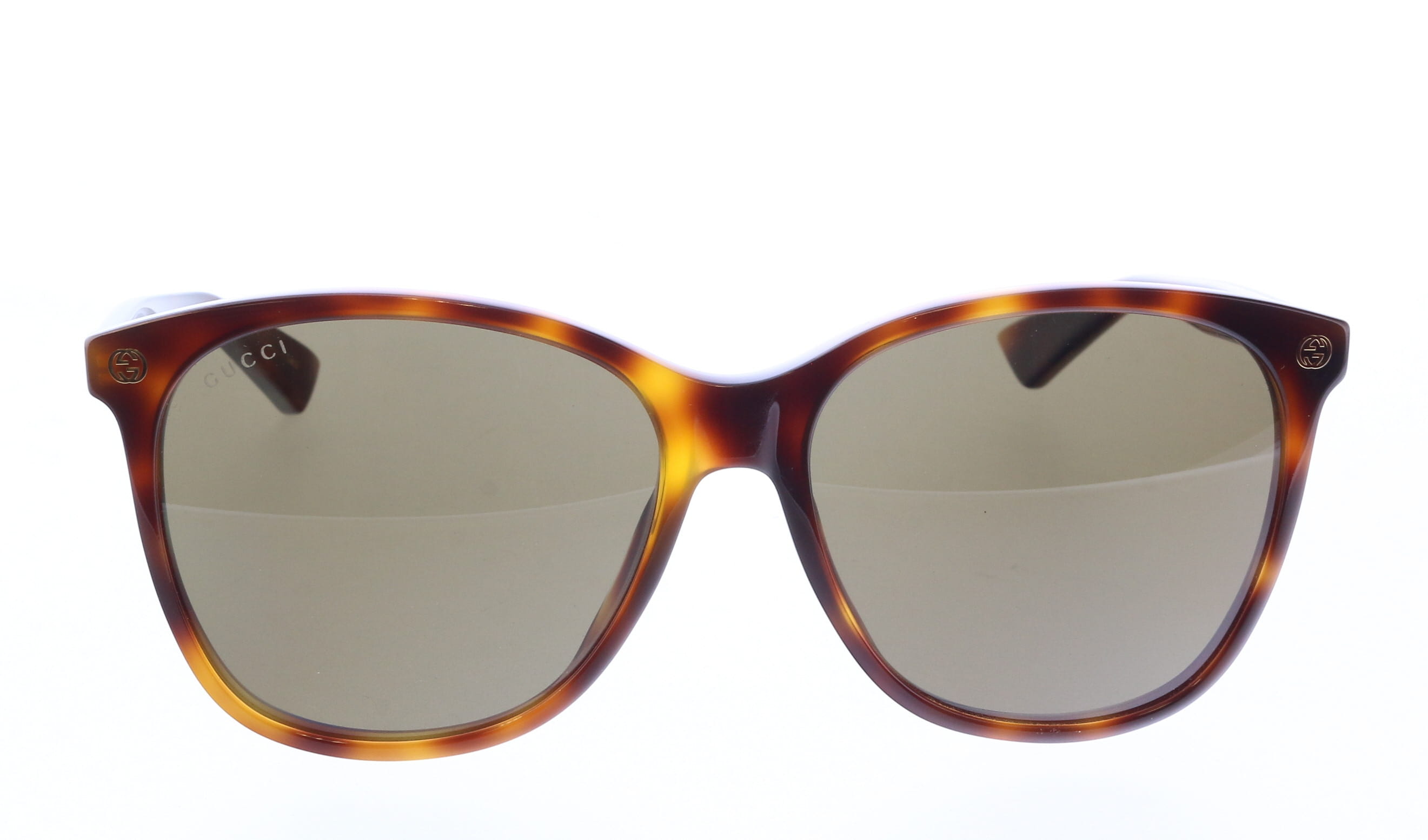 Gucci GG0024S-002 Havana Brown Oversized Cat-Eye Sunglasses