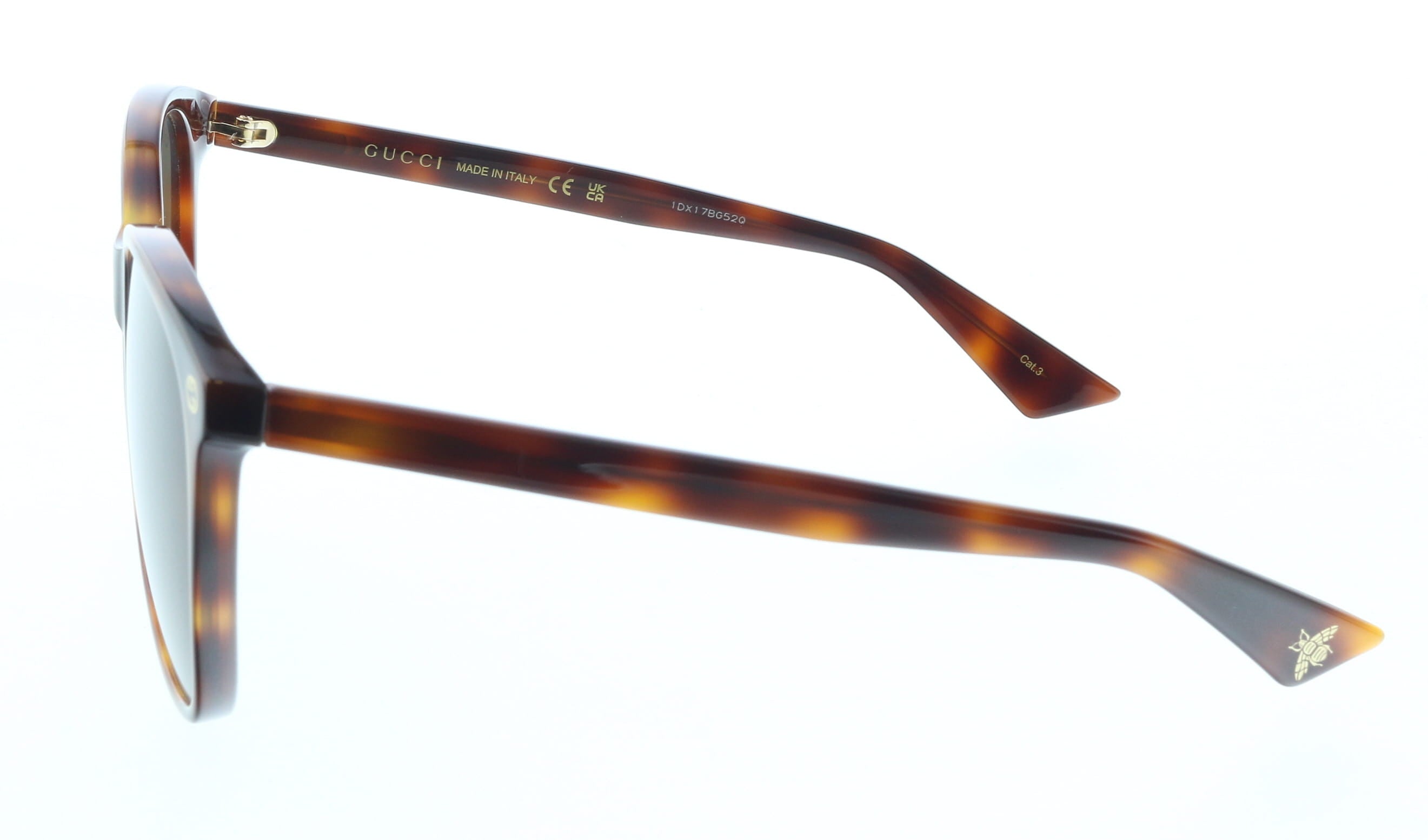 Gucci GG0024S-002 Havana Brown Oversized Cat-Eye Sunglasses