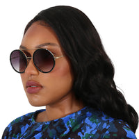 Gucci GG0061S-001 Vintage-Inspired Round Gold Sunglasses