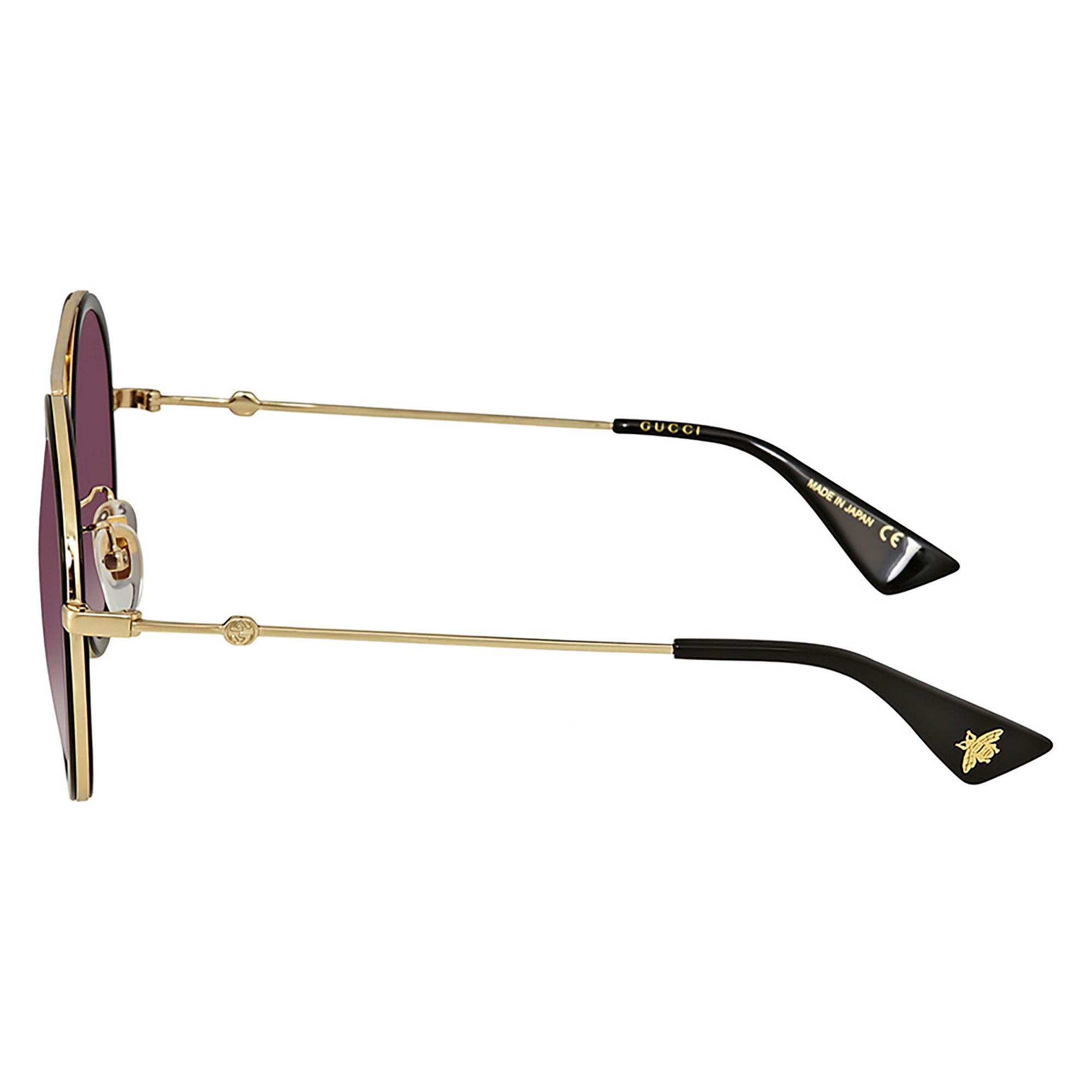 Gucci GG0061S-001 Vintage-Inspired Round Gold Sunglasses