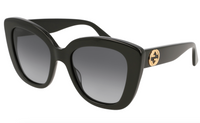 Gucci GG0327S-001 Oversized Black Cat-Eye Sunglasses