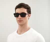 Gucci GG0340S-006 Rectangle Frame Sunglasses with Green-Red Detail