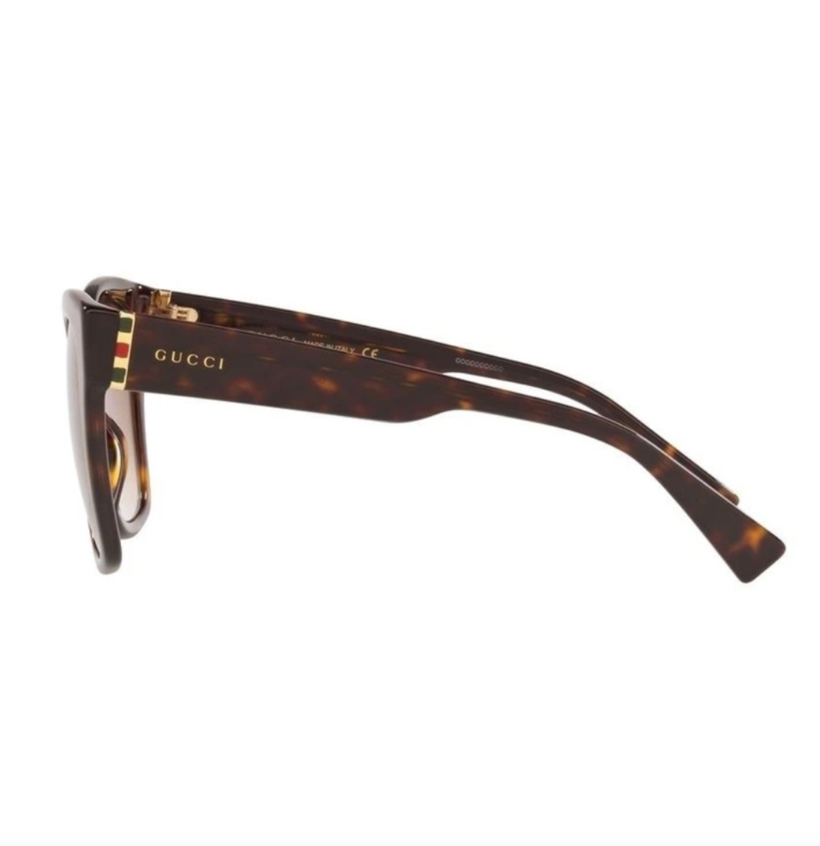 Gucci GG0459S-002 Tortoiseshell Oversized Sunglasses with Signature Stripe