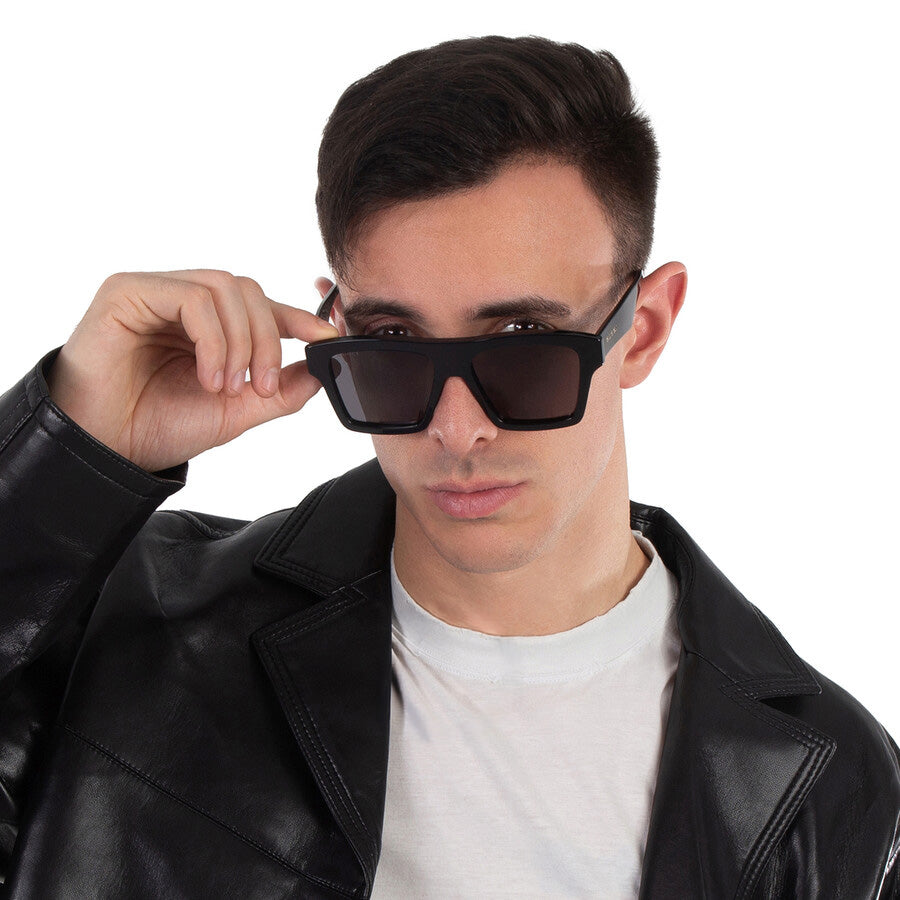 Gucci GG0962S-005 Bold Matte Black Angular Frame Sunglasses for Men