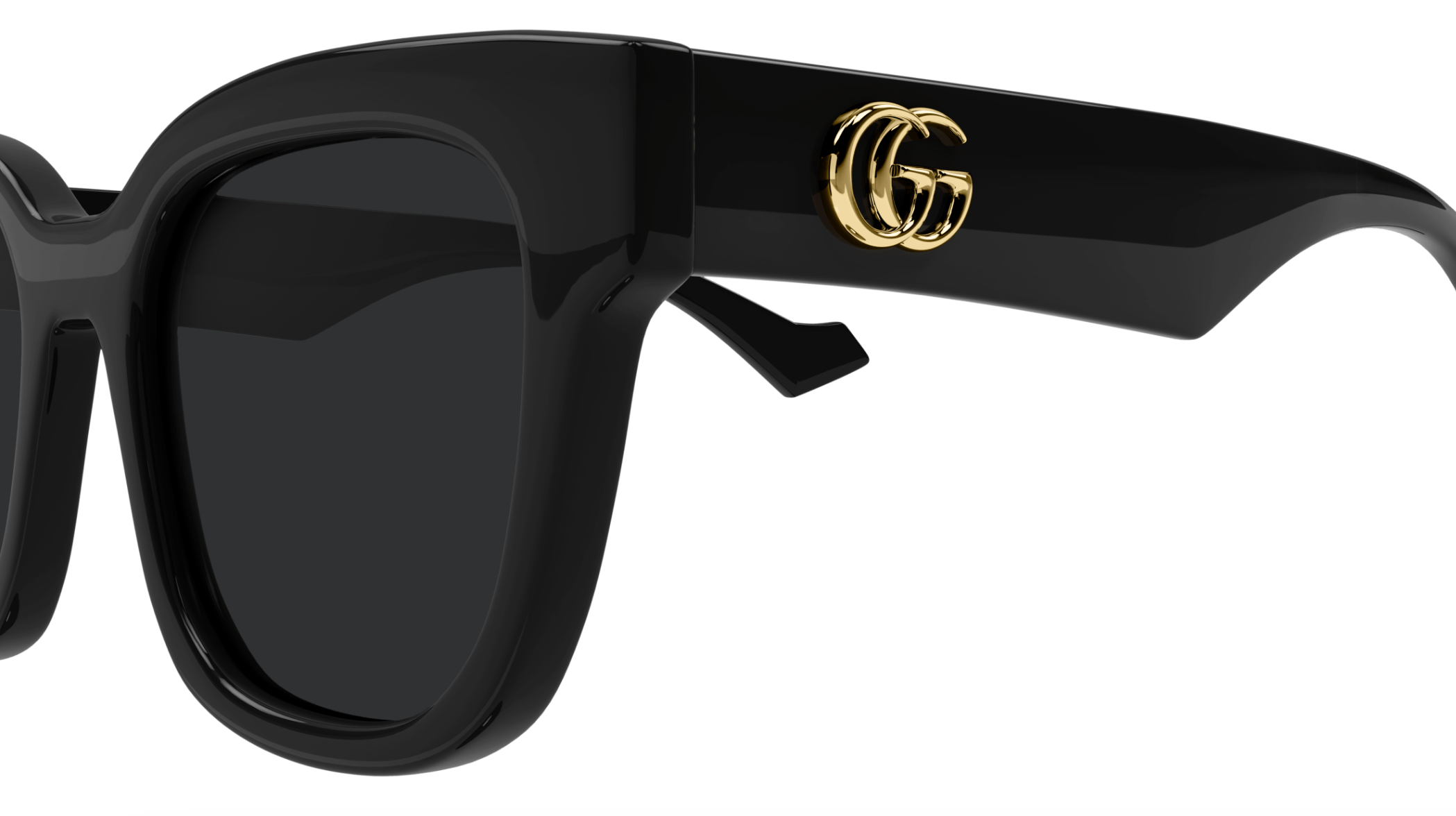 Gucci GG0998S-001 Bold Oversized Square Sunglasses with Black Frame and Dark Len