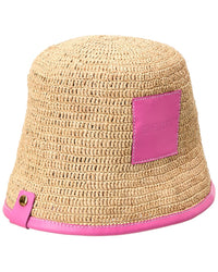 Jacquemus Le Bob Soli Raffia Bucket Hat Pink