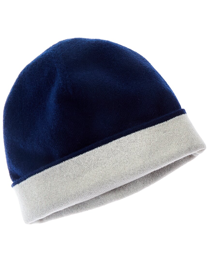 Forte Cashmere Reversible Cashmere Hat One Size Blue