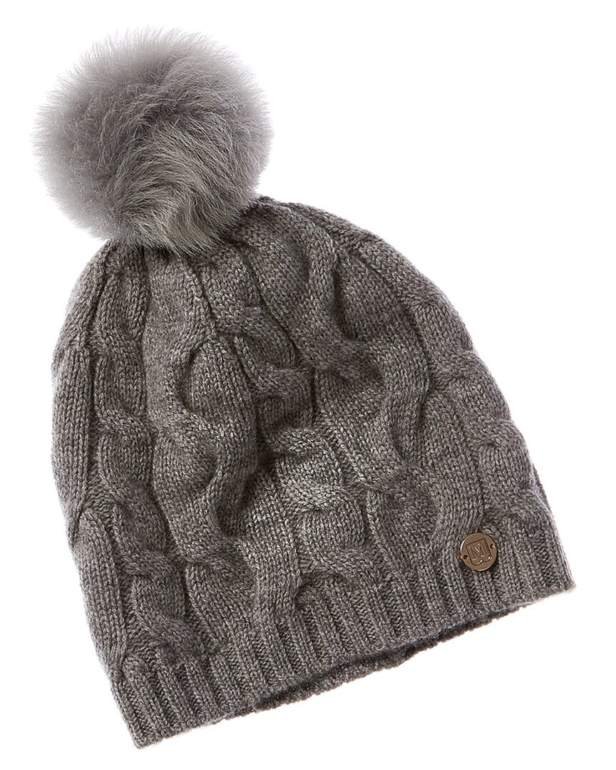 Bruno Magli Ombre Cable Slouch Wool & Cashmere-Blend Beanie Grey Multi One Size