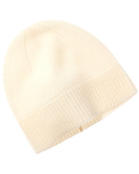 Amicale Cashmere Jersey Cashmere Beanie White One Size