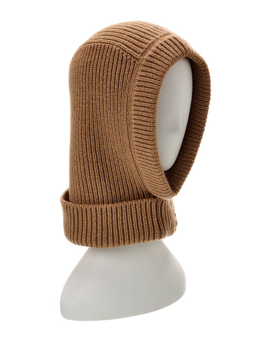 Fendi Ribbed Wool & Cashmere-Blend Balaclava One Size Beige